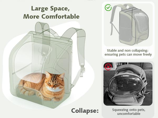 Pecute Space Capsule Pet Backpack Animal Carrier - Expandable Large Capacity, Breathable, UV-Protective for Cats and Puppies