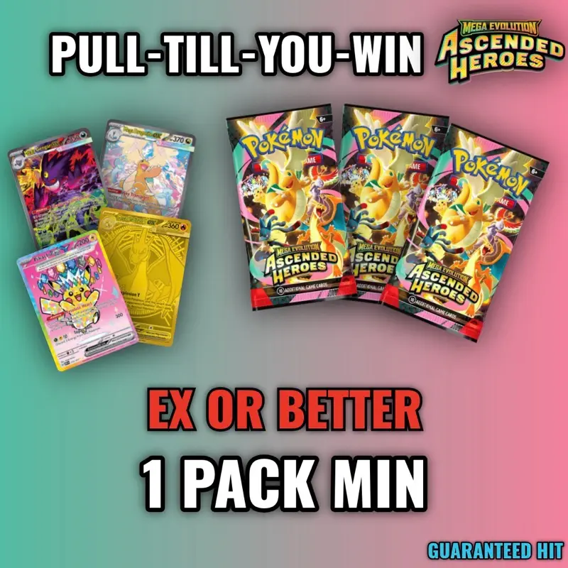 PULL-TILL-YOU-WIN- (EX OR BETTER ONLY) POKEMON ASCENDED HEROES Booster Packs  *LIVE RIP* - TikTok Shop