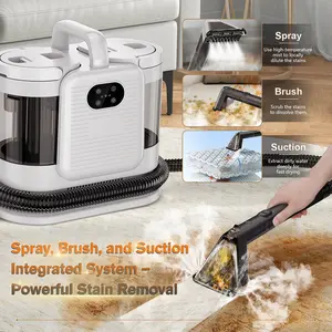 OMESER Portable Carpet & Upholstery Steam Spot Cleaner Machine with Heating System 15Kpa Power Suction Deep Spot Cleaning for Pet Stains, Couch, Stairs, Car & Furniture White