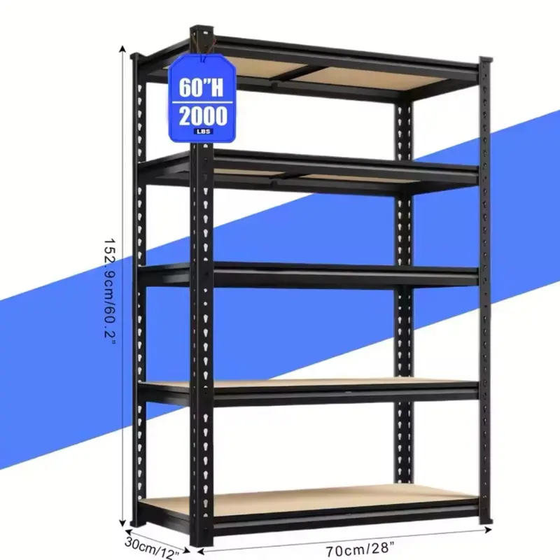 60"H Garage Shelving Storage Shelves，2000LBS Capacity Heavy Duty Adjustable Storage Shelve For Closet