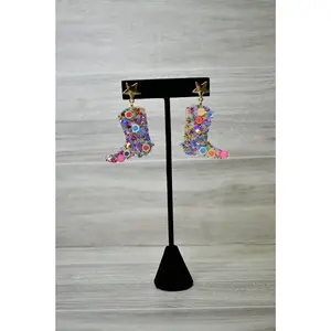Disco Cowgirl Boot Earrings