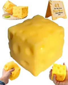 Giant Cheese Cube Squishy Slow Rising Toy Soft Squeeze Stress Relief Sensory Fidget for Kids Adults Cute Party Favors Gift