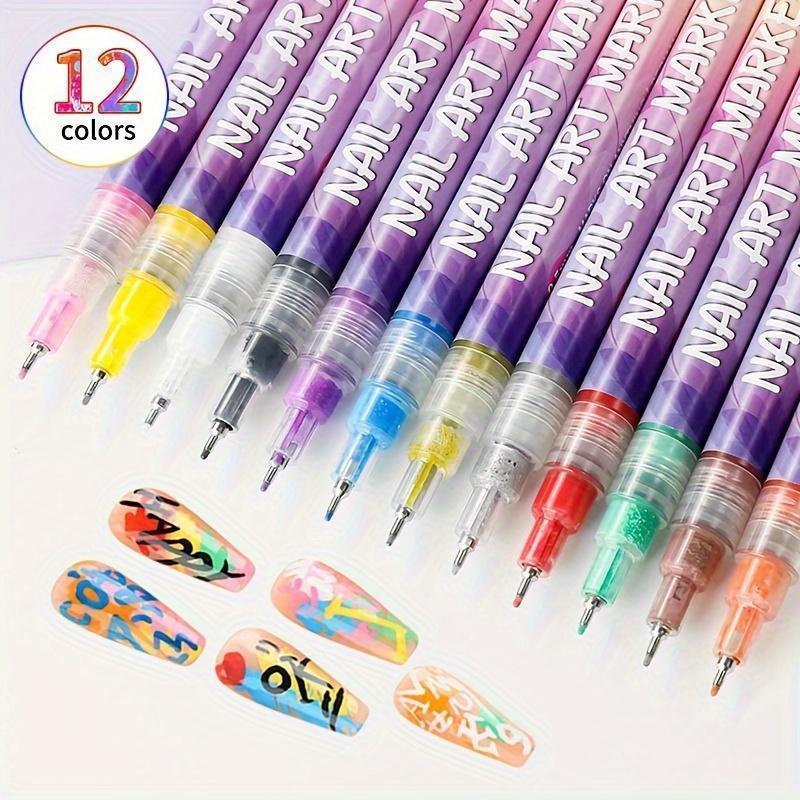 Cutics Doodle Pen for DIY Nail Art Quick Drying Acrylic Painting and 3D Dot Embroidery mma acrylic nail - On Nails Quick Drying Dot Stitching Nail Art Pen for Home and Salon DIY, Nail Care Cutics Manicure Polish Cosmetic