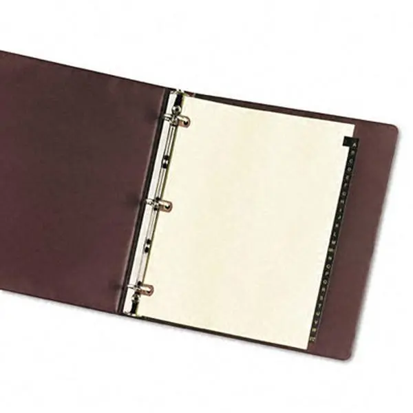 Avery 25180 Copper Reinforced Leather Tab Dividers, A-Z Letter, Black, 25 per Set, 25-tab Set for 3-Ring Binders with Copper Holes, Three-Ring Binder