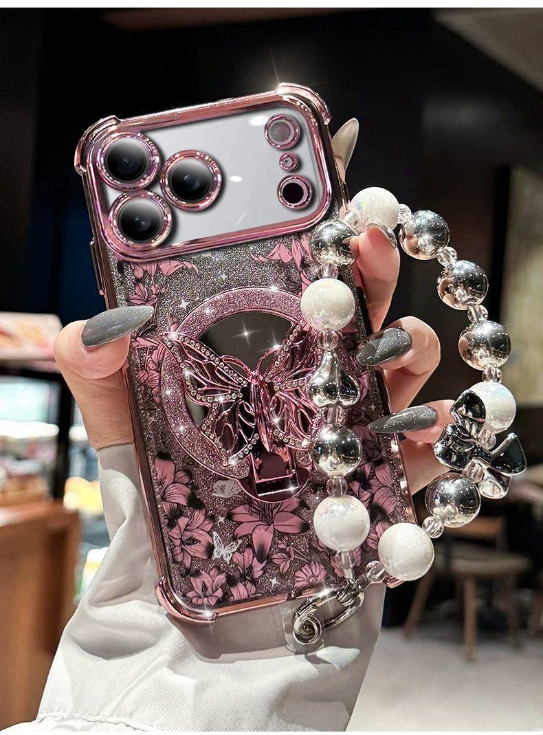 Suitable for Apple 17 Pro Max Phone Case iPhone 16 High-end Protective Cover 15 Plus Flower