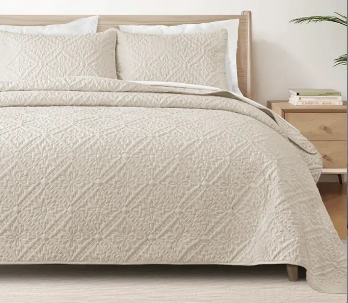 【Back to School】Exclusivo Mezcla California King/King/Queen/Twin Size Quilt Bedding Set, Lightweight Soft Bedspreads Coverlets with 2 Pillow Shams, Modern Oversized Quilts for All Seasons