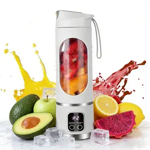 Portable Smoothie Blender - Smart Blender, USB Rechargeable, Milkshake Maker, Digital Display, Leak-Proof, Easy-to-Clean, for Fresh Juice, Baby Food, Travel Use, Back-to-School Gifts (Home Supplies, Party Gifts)