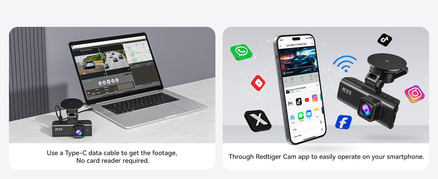 REDTIGER Dash Cam Front Rear, 4K/2.5K Full HD Dash Camera for Cars, Included 32GB Card, Built-in Wi-Fi GPS, 3.16” IPS Screen, Night Vision, 170°Wide Angle, WDR, 24H Parking Mode(F7NP) Holiday Haul