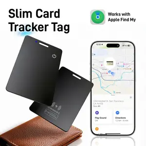 Slim Wallet Tracker Card for iOS | Wireless charging Locator with Long Battery Life | Compatible with Apple Find My