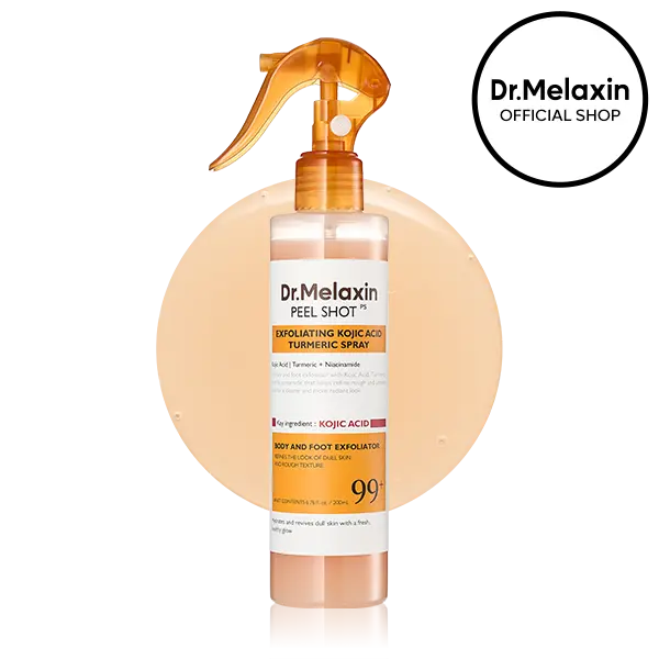[Dr.Melaxin Official] Peel Shot Keratin Care Kojic Acid Turmeric Spray 200ml Pore Clearing Exfoliating Formula Skin Repair Scrub