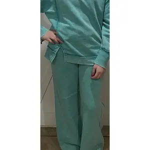 Turquoise Acid Washed Pants