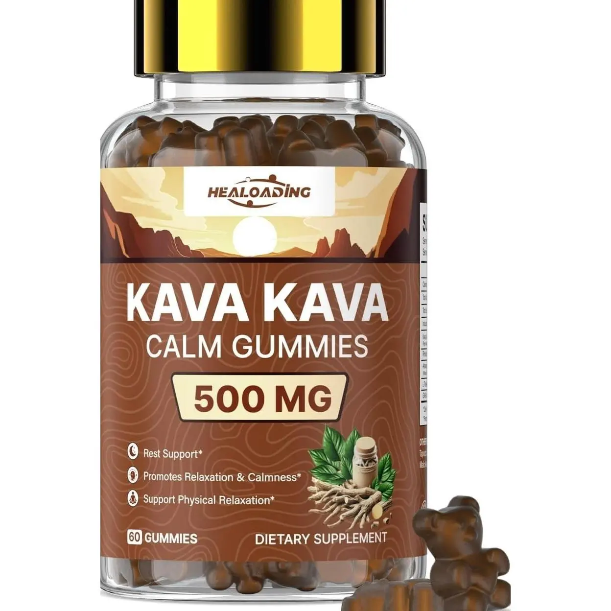 Kava Kava Root Extract Supplement: Natural Kava Gummies with L Theanine, Ashwagandha and GABA for Cognitive & Immune Support Herbal Supplement for Adults