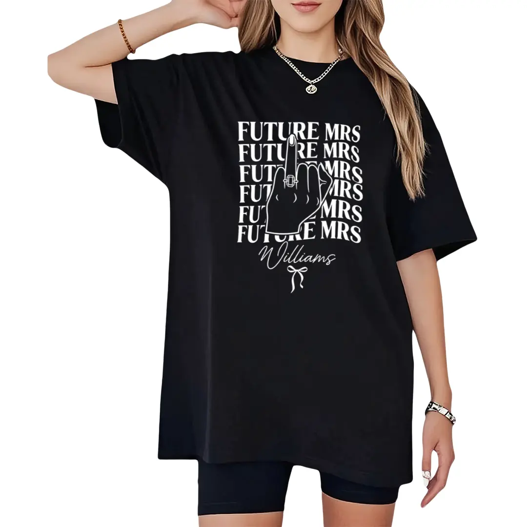 Future Mrs Shirt, Bridal T-shirt, Retro Bachelorette Bride Graphic Tee, Personalized Fiancee Gift