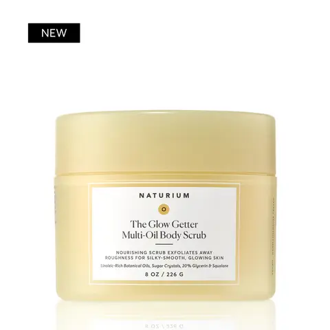 Naturium The Glow Getter Multi-Oil Body Scrub (226ml) - Sugar Scrub with Glycerin and Squalane, Hydrated, Smooth, Glowing Skin