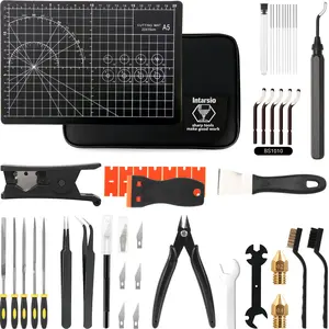 52-in-One 3D Printer Tools Kit, Professional 3D Printer Accessories & Maintenance Set for All FDM/SLA Printers, Deburring Tool, 3D Printer Nozzles, Scrapers, Files Set, PTFE Tube Cutter, Storage Bag
