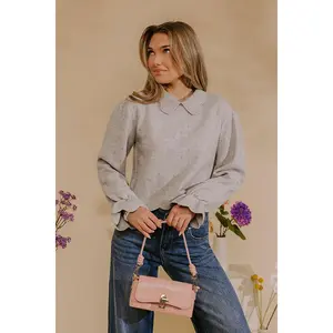 Chic Agenda Pointelle Knit Sweater Top