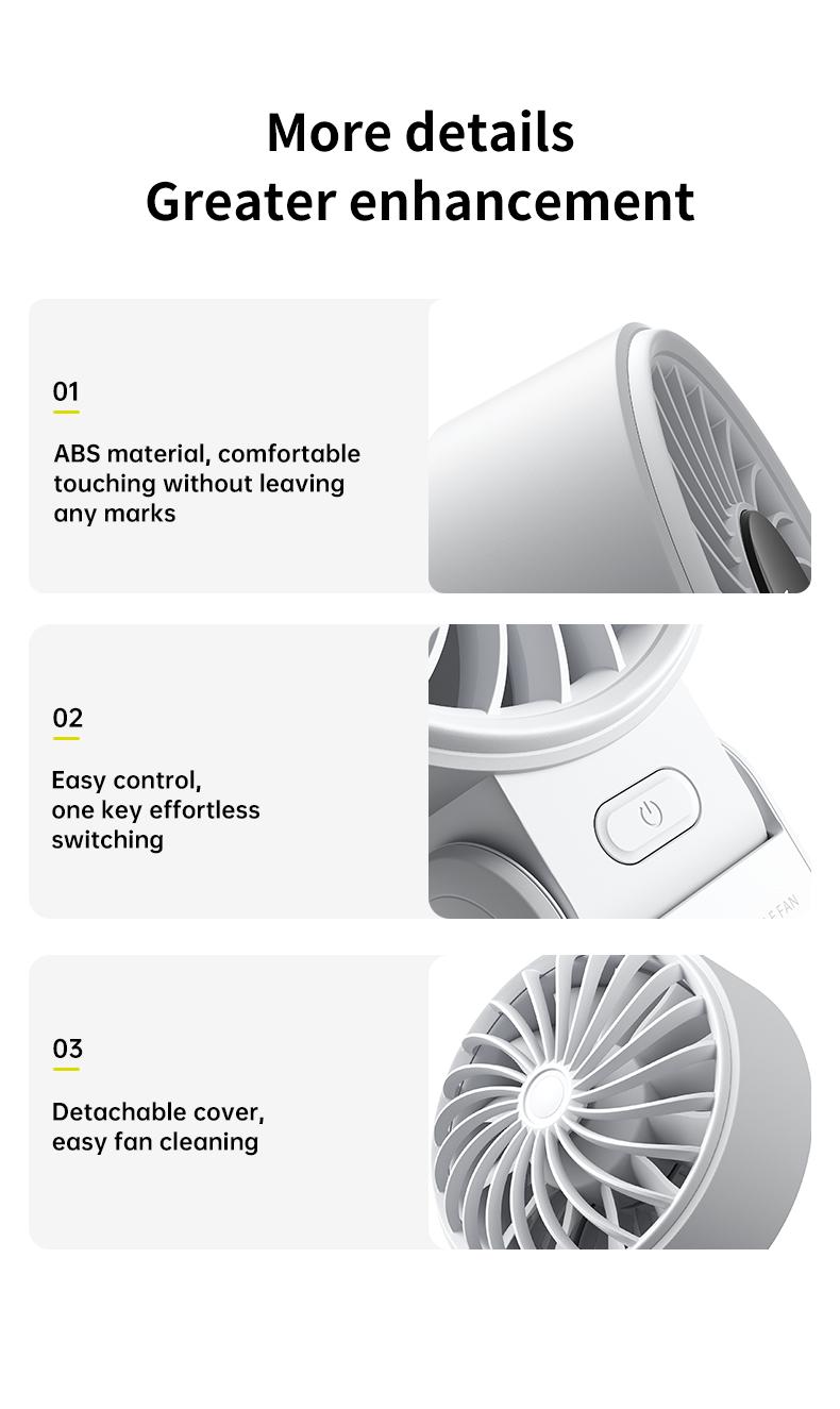 JISULIFE Portable Mini Fan 5000mAh, 150° Foldable USB Fan with 5 Speeds, 3-in-1 Handheld/Desk/Neck Strong Wind Fan, Lightweight Cooling for Travel & Concerts, Perfect Gift for Family & Friends