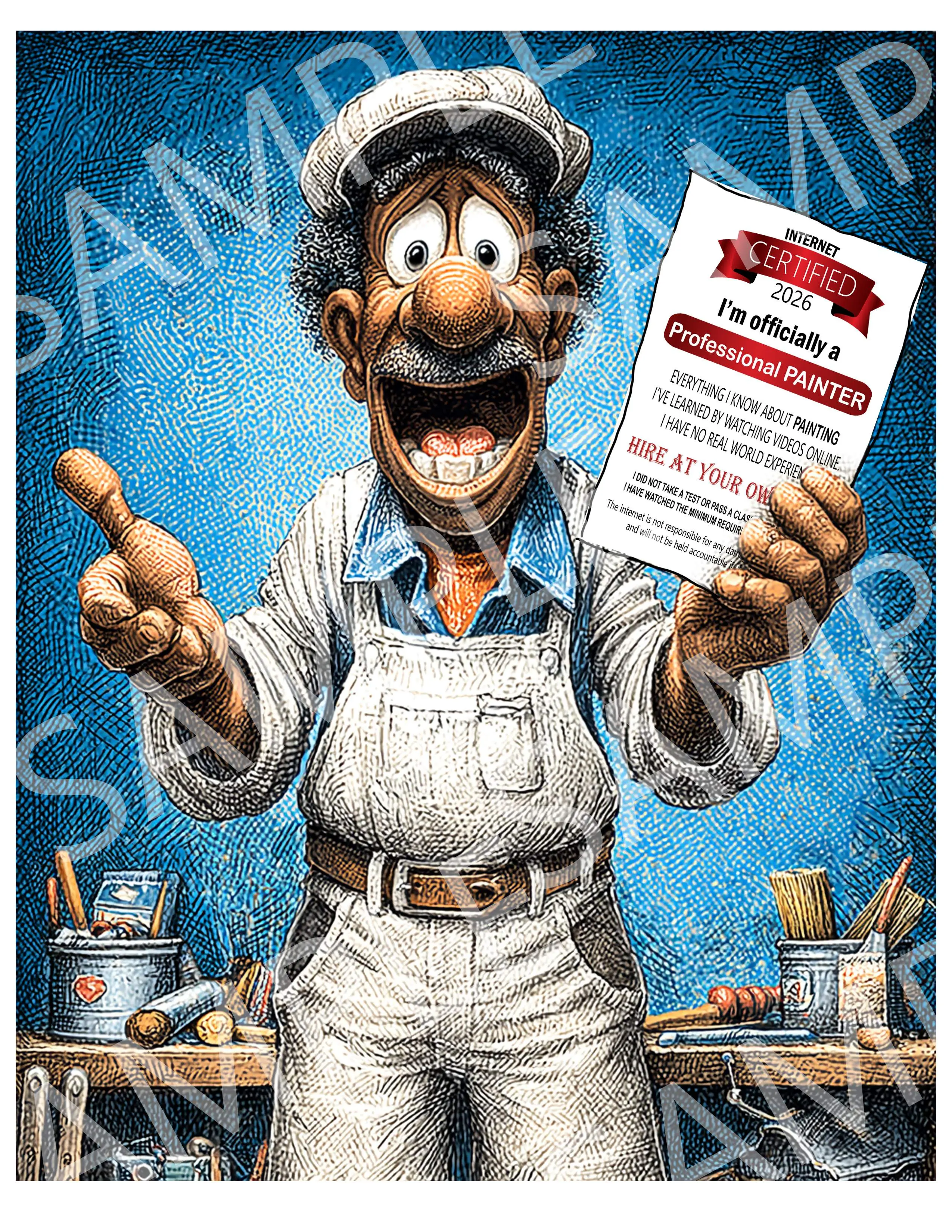 Painter T-Shirt — 'Certified Professional Painter' Funny Work Tee