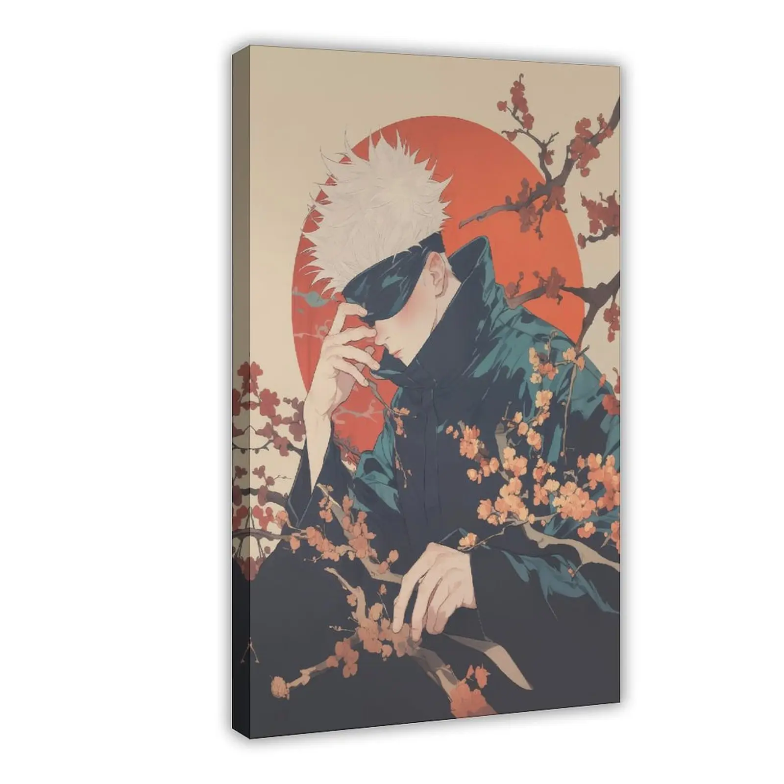 Satoru Gojo Jujutsu Kaisen Ukiyoe Japanese Tapestry Style Anime Poster Wall Art Bedroom Art Home Decor