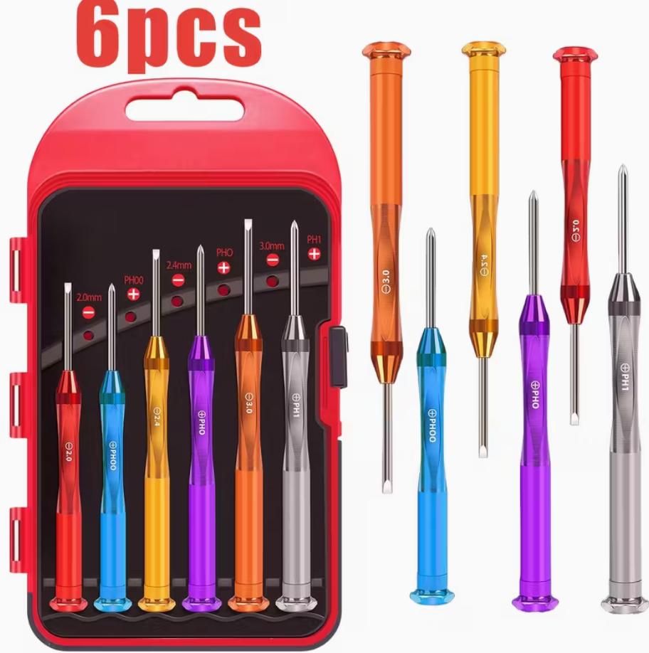 6PC Magnetic Mini Screwdriver Set Flathead & PhillipsPrecision Tools for Electronics, Watches, Eyeglasses &Computers |Cool Gadgets & Perfect Gifts for Men Christmas2024 Must-Have Repair Kit