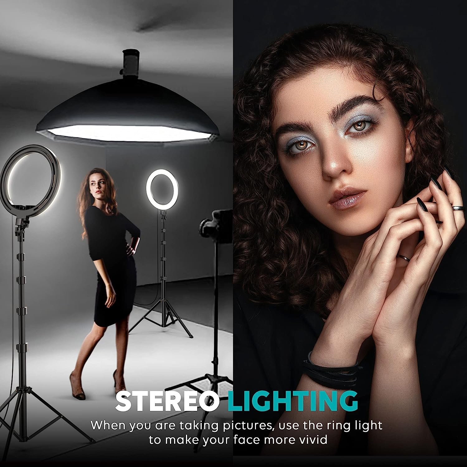 10" Ring Light with 63" Stand & 2 Phone Holders, USB-Powered & Selfie Bluetooth Remote, 360° Adjustable for YouTube TikTok Makeup Photography Live Streaming Podcast, Compatible with All Phones/Cameras