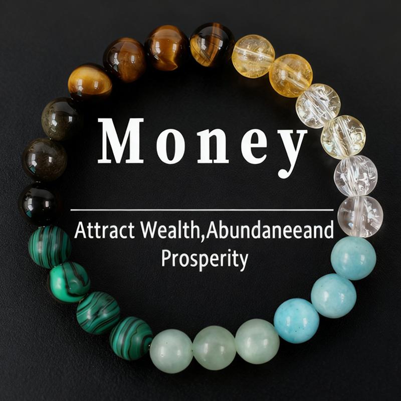 Exquisite Bohemian Beaded Bracelet Set for Women - Wealth Attraction, Good Luck, Money & Protection - Natural Tiger Eye, Citrine, Malachite, Evil Eye Beaded Spiritual Jewelry for Banquet Party, Ideal Gift for Her & Couple Matching