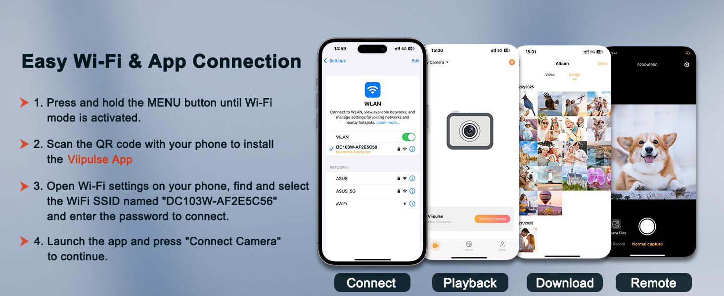 CAMKORY Selfie-Ready 4K Digital Camera | 180° Flip Screen, WiFi Autofocus Vlogging Camcorder, Compact Point and Shoot Travel Camera, Ideal Gift Choice for Kids, Teens & Adults