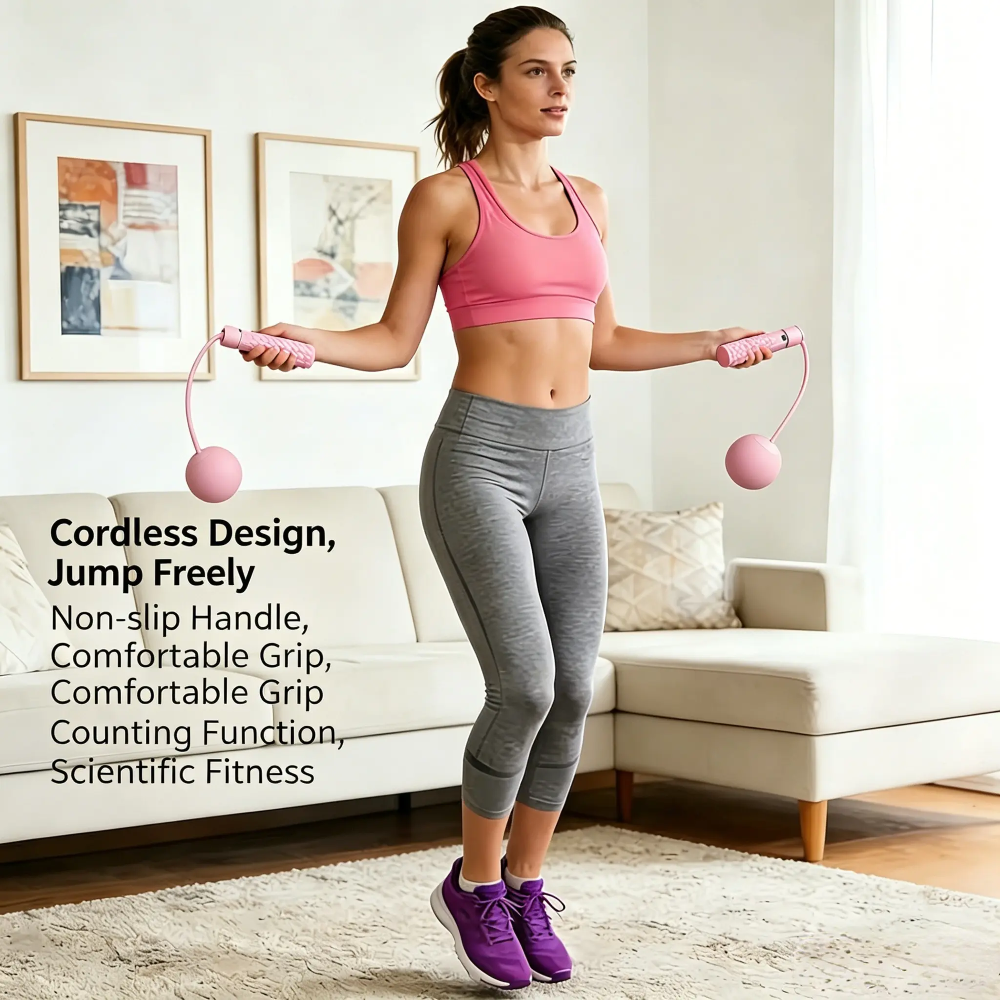 Aerobic Slimming Counting Jump Rope, Fitness Skipping Rope, Precise Counting, Comfortable Ergonomic Handle, Portable, Ideal for Home Workout, Gift Option, Skipping Ropes