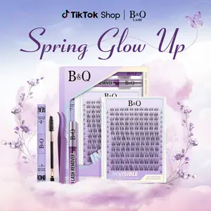 Flora Kit l B&Q Ultra-Thin Invisible Band Natural Look Cluster,featherlight and wispy Eyelashs for DIY Extensions at Home,C Curl 8-18mix Lightweight Vacation Fake Lash Makeup Cosmetic Feb Stockup