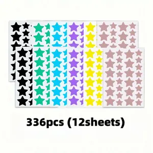 12 Sheets Colorful Star Skin Patches - Gentle & Invisible Star-Shaped Skin Covers, Discreet Daily Use, Easy to Apply & Comfortable on Skin, Vibrant Adhesive Patches for Smooth, Clear-Looking Skin