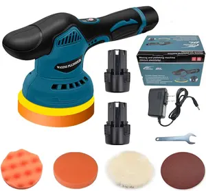 Cordless Car Buffer Polisher,5500RPM Cordless Car Polishing Machine with 2x21V Rechargeable tteries,8 Variable Speed,Polisher for Car Detailing Scratch Removing, Polishing orbital mini Kit Rotary