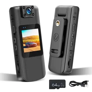 WiFi Body Camera with 180° Rotatable Lens 1920*1080P NightVision 5Hrs Recording Portable Handycam for Security Delivery Running Cycling Vlogging Camcorder  Memory Card  Magnetic Automatic Multifunction Hd Recorder Video Recorder