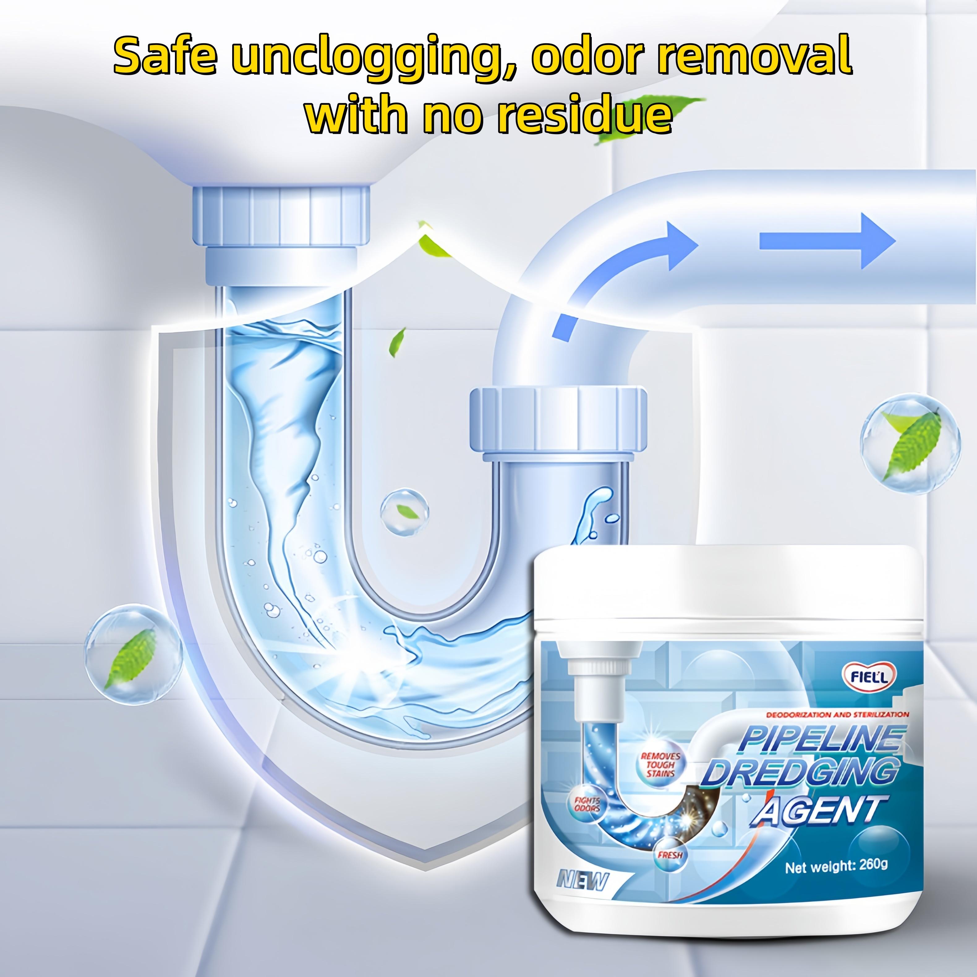 Pipeline Dredging Agent - Safe Unclogging Odor Removal No Residue Drain Cleaner Protects Pipes Efficiently Unclogs Ducts