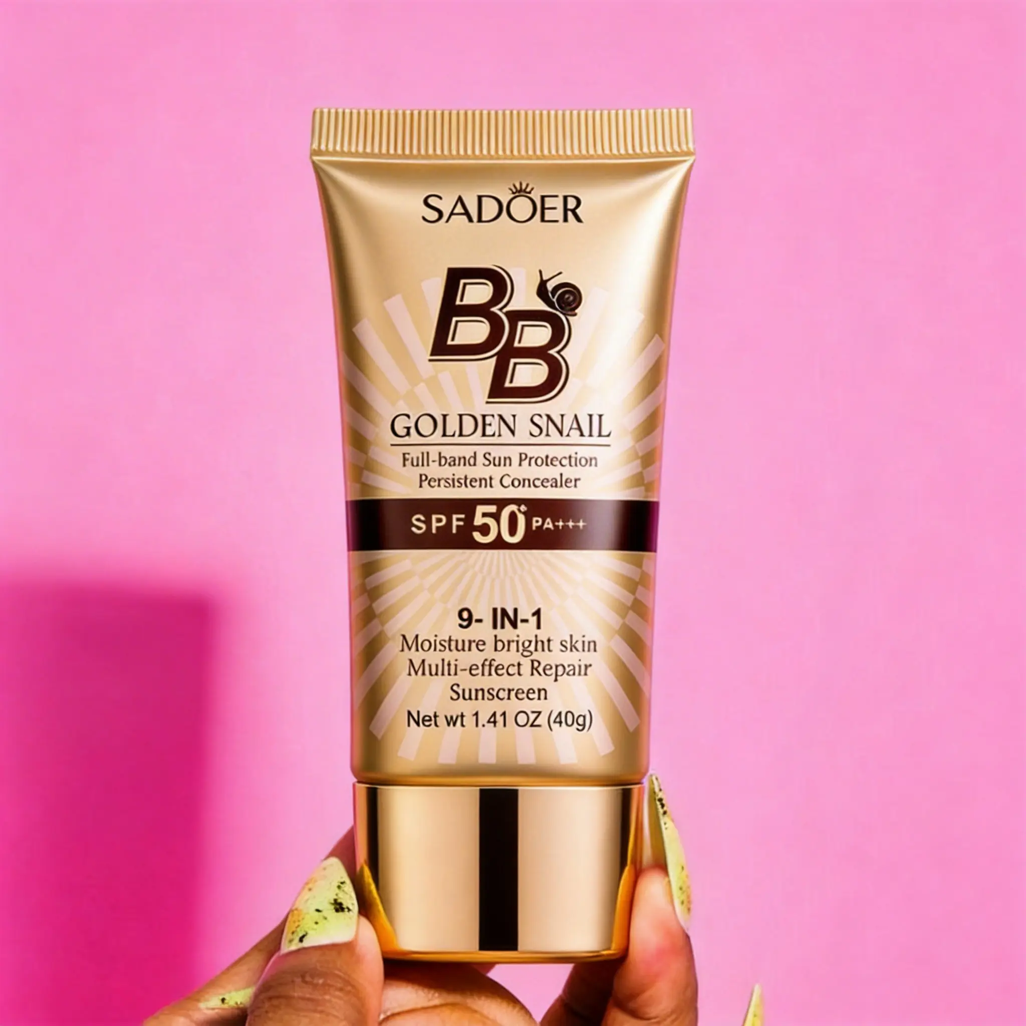 SADOER Facial BB & CC Cream Makeup - SPF 50 PA Sunscreen, Lightweight Non-Greasy Moisturizer, Bright Hydrating Finish, Refreshing Feel, Even Skin Tone, Damage Repair, Persistence Concealer, All Skin Types, Daily Skincare & Beach Use