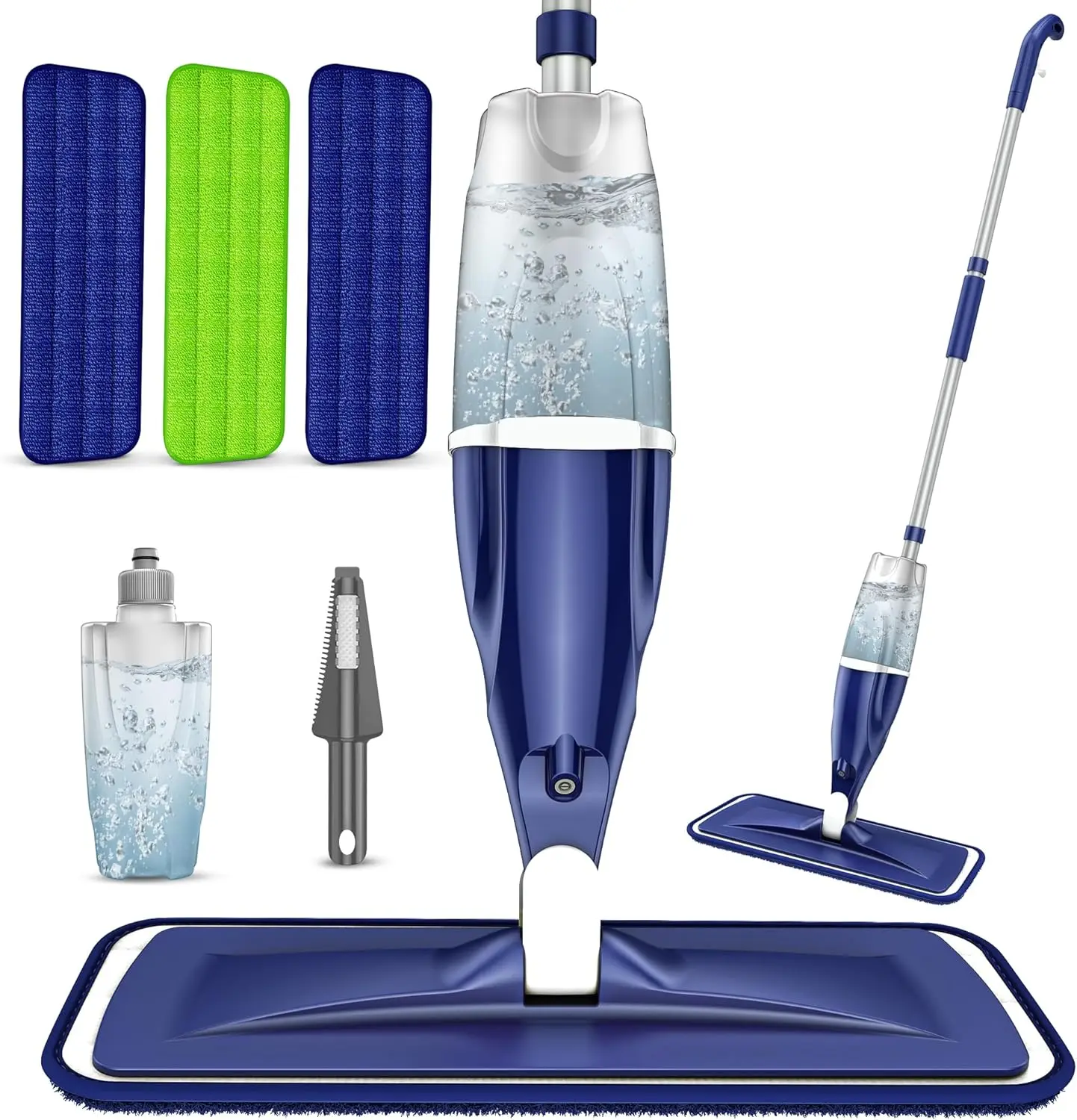 Microfiber Spray Mops for Floors Cleaning Wet Dry Hardwood floor 3 Washable Reusable Pads for Swiffer Powermop, Flat Mop Microfiber for Tile Wood Laminate Vinyl Marble