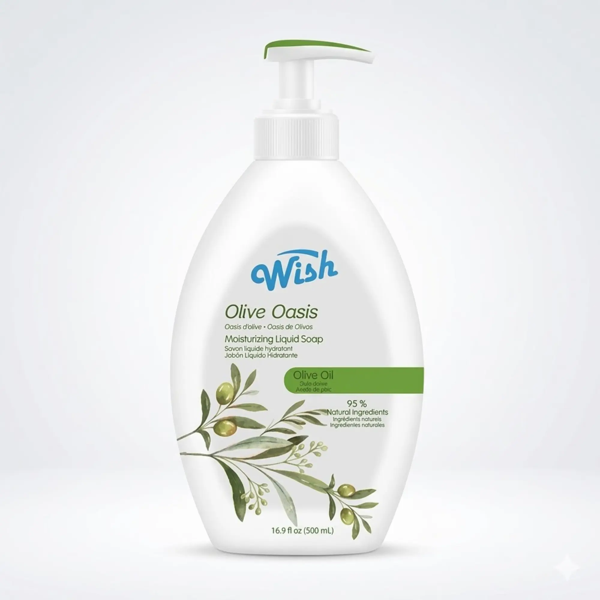 Wish Moisturizing Liquid Soap 16.9 FL OZ/500ml Olive Oasis