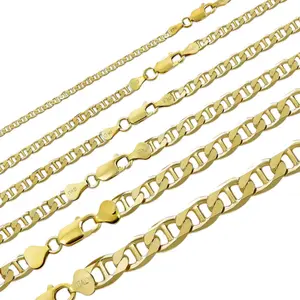 Mariner Link Chain Necklace Or Bracelet - 14k Gold Vermeil 925 Sterling Silver - 6"-30" - 2.5mm-16mm