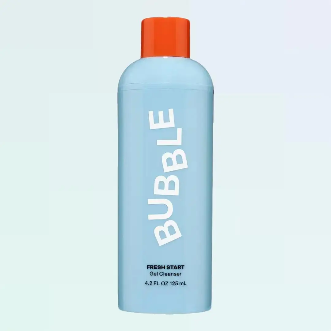 Bubble Skincare Fresh Start Gel Cleanser - Gentle Exfoliating, Smoothing, Moisturizing Facial Cleanser with Spearmint, Caffeine, Lavender for Oily, Acne-Prone, Sensitive Skin, Fragrance-Free, Daily Morning Reset, Calming, Silky Face Care Product