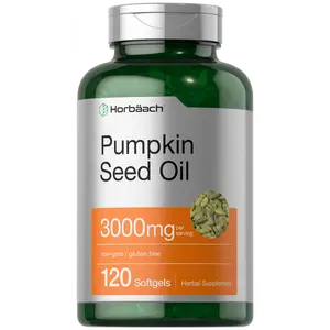 Horbäach Pumpkin Seed Oil | 3000mg | 120 Softgel Capsules | Cold Pressed Dietary Supplement | Non-GMO and Gluten Free Formula