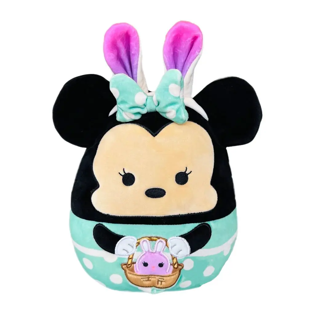 Squishmallows Disney 8" Tall Easter Minnie Mouse Plush Toy - Cartoon Character in Bunny Outfit, New Collectible Soft Stuffed Animal, Cute Plushies, Hand-Washable Squishy
