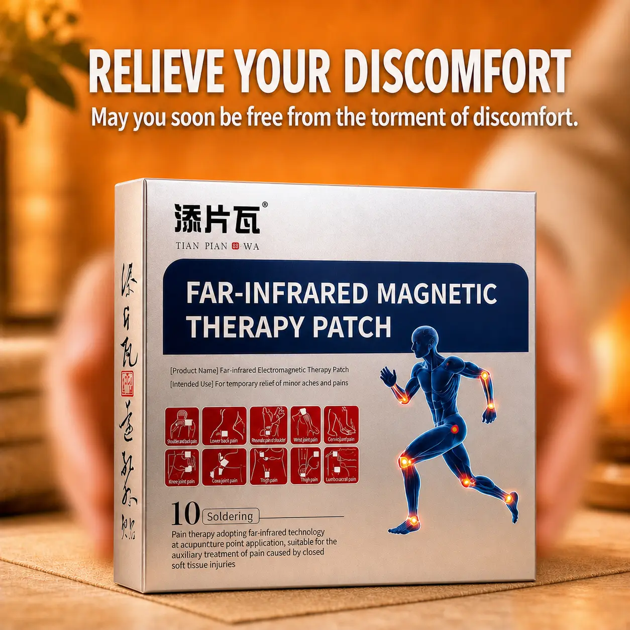 Far Infrared Body Care Patch, Magnetic Adhesive Patch for Muscle Relaxation, Outdoor Work, Fitness and Daily Use