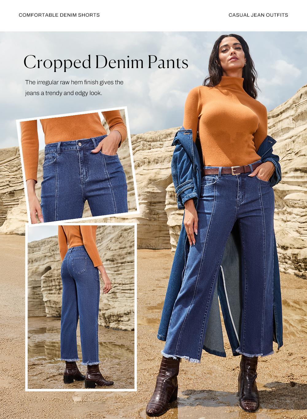 Sidefeel Women's Jeans High Waisted Wide Leg Loose Fit Straight Leg Zimbaplatinum Cropped Denim Pants Sidefeel Women's Jeans High Waisted Wide Leg Loose Fit Straight Leg Zimbaplatinum Cropped Denim Pants