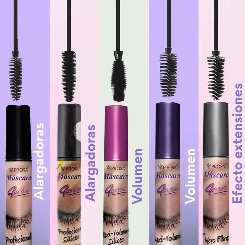 4-Pack 4-in-1 Waterproof Mascara, Long Lasting Mascara with Silicone Brush, Nourishing Non-Toxic Formula for Natural Lash Definition & Length, Beauty Makeup Products, Non Toxic Mascara, Lash Routine