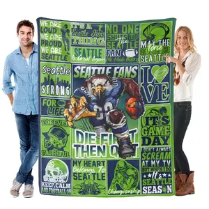 1pc Soft Flannel Blanket Cozy Gift for Christmas Seattle Fans Perfect for Sofa Bed Outdoor Use Versatile Design