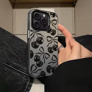 Perfect for street fashionistas of iPhone 17/16/15/14/13/12/11! Black tone cherry bow tie - the atmosphere is simply amazing!