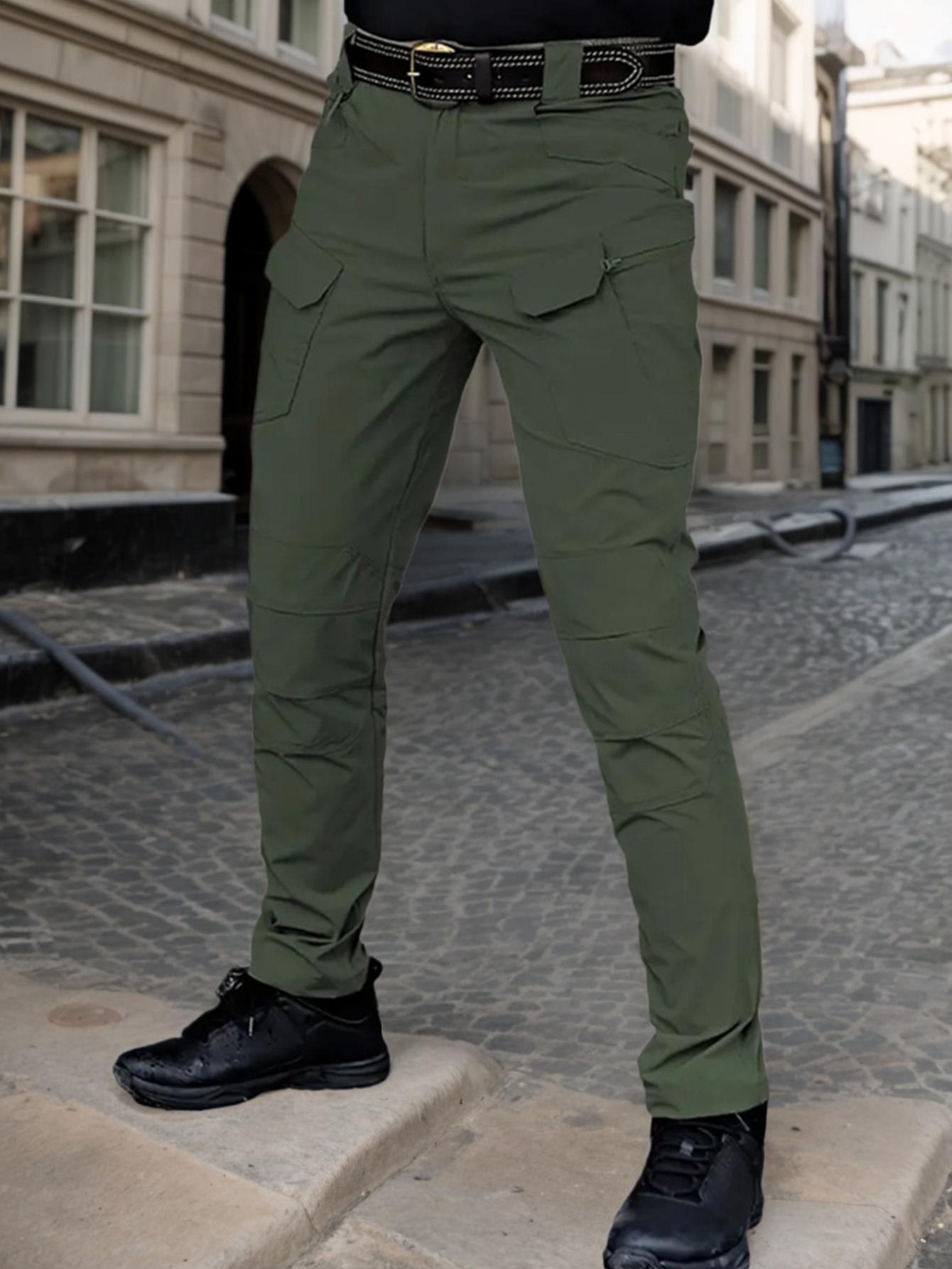 Mens High-Performance Tactical Cargo Pants - Waterproof, Sweatproof for Outdoor Hiking - Durable, Multi-Pocket Design, All-Weather Wear Resistance