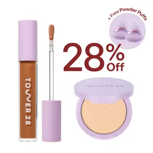 Tower 28 Swipe and Set Bundle - Swipe Serum Concealer & GetSet Pressed Powder - Save 28% - Hydrating & Concealing Makeup Set