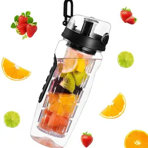 32Oz Fruit Infusing Infuser Water Bottle Water Fruit Bottle BPA Free Plastic Sport Fruit Infuser Water Bottles With Infuser Juice Shaker Drink Bottle Of Water