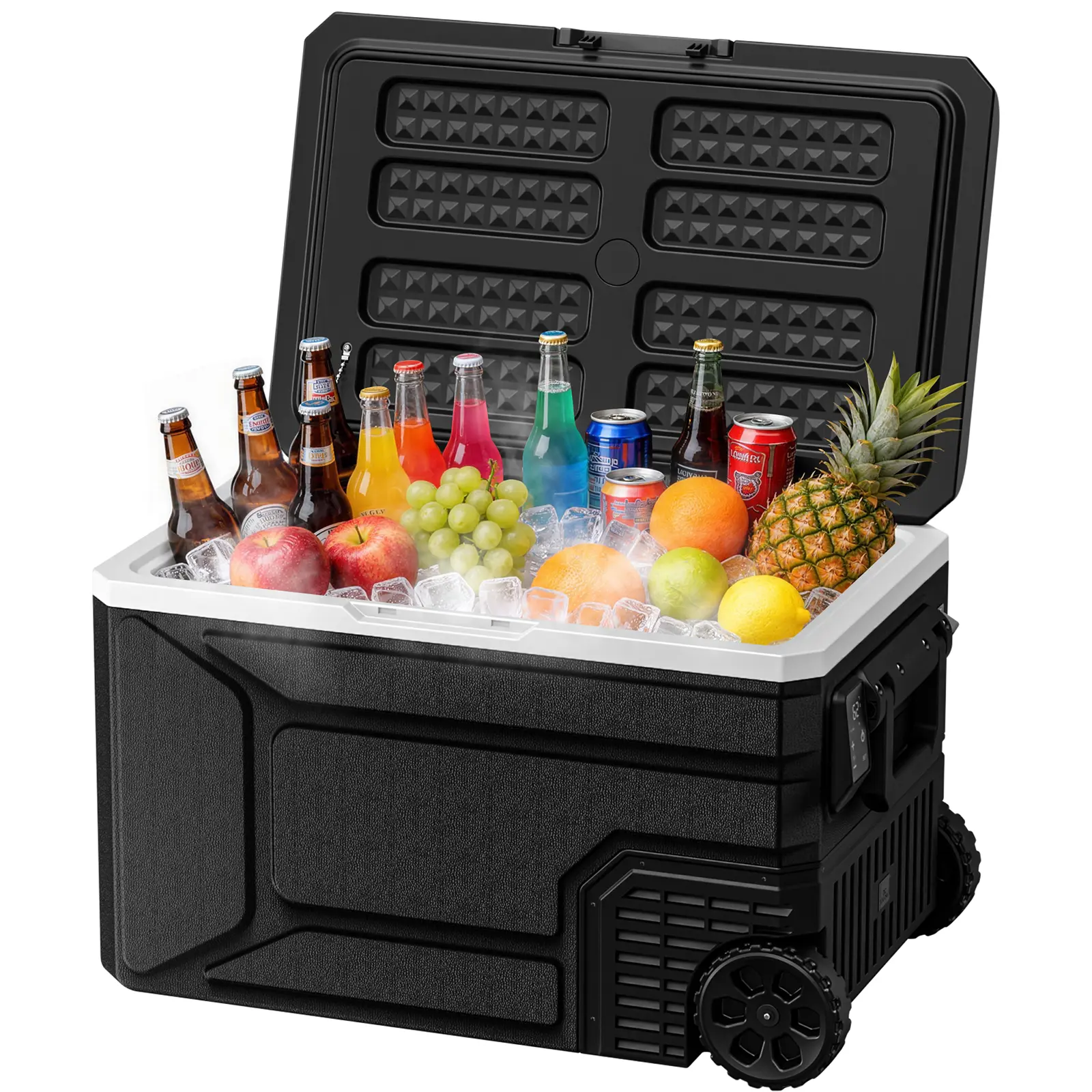 Antarctic Star 64L Compressor Cooler Refrigerator - 12V/24V DC 100-240V AC, All-Power Compatibility, -4°F to 68°F, Single Zone, for Truck RV Camping Fishing Picnic, 31.1"x20.87"x19.29" Portable Fridge, Office