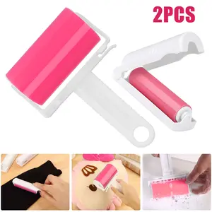 2Pack Reusable Sticky Lint Roller - Washable Lint Roller Pet Hair Remover,Multipurpose Lint Remover,Cleaner for Clothes,Pet Hairs,Carseats